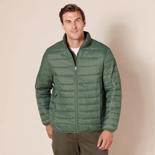 Amazon Essentials Mens Packable Lightweight WaterResistant Puffer Jacket Available in Big amp TallGreen