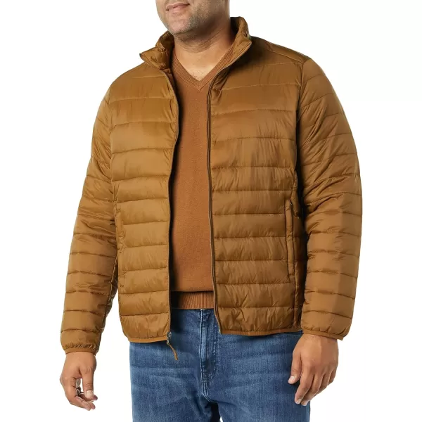 Amazon Essentials Mens Packable Lightweight WaterResistant Puffer Jacket Available in Big amp TallLight Brown