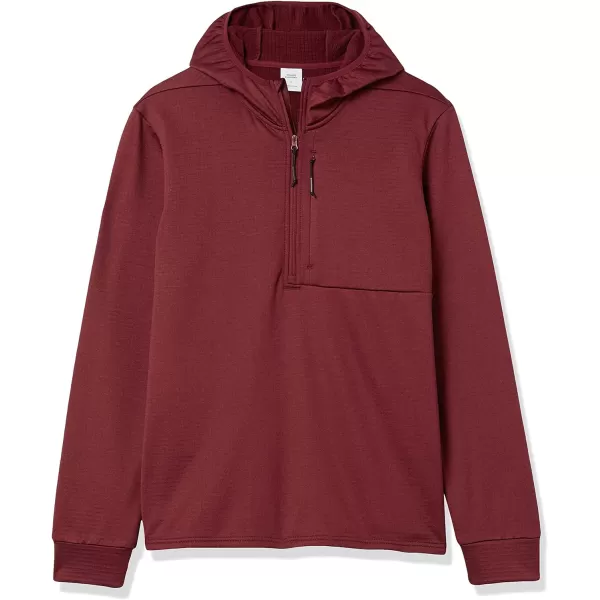 Amazon Essentials Mens Performance Ski Midlayer FullZip HoodieBurgundy