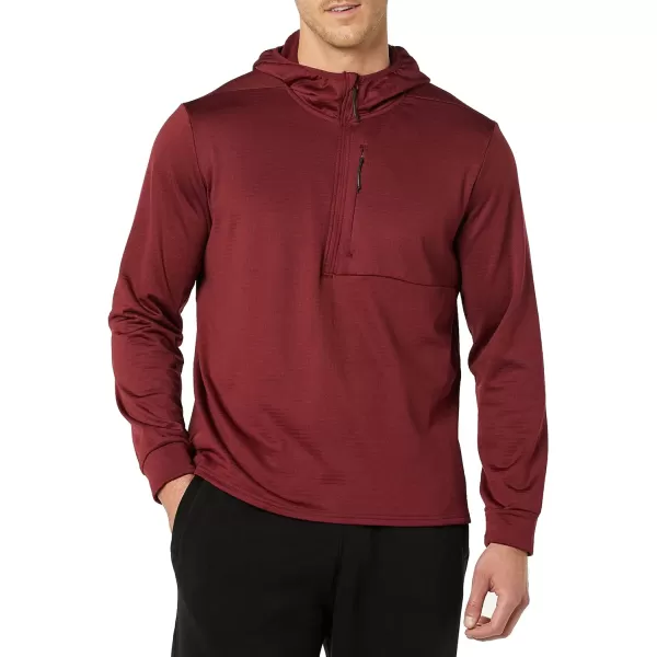 Amazon Essentials Mens Performance Ski Midlayer FullZip HoodieBurgundy