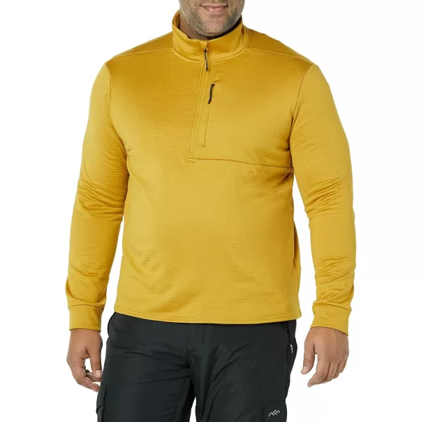 Amazon Essentials Mens Performance Ski Midlayer QuarterZipGold