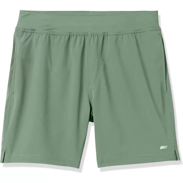 Amazon Essentials Mens Performance Stretch Woven 7 Training ShortSage Green