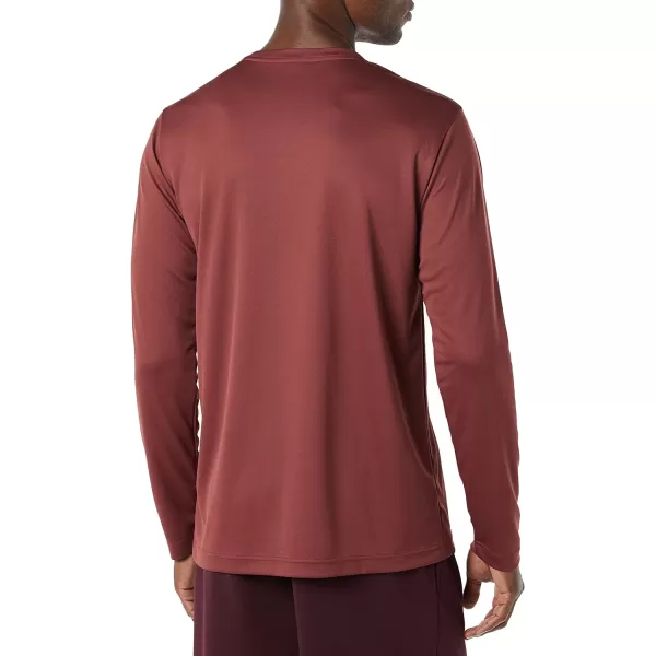 Amazon Essentials Mens Performance Tech LongSleeve TShirtBurgundy