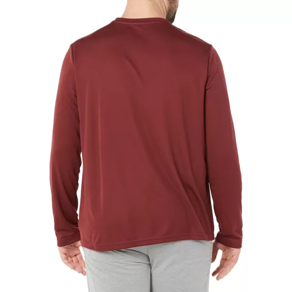 Amazon Essentials Mens Performance Tech LongSleeve TShirtBurgundy