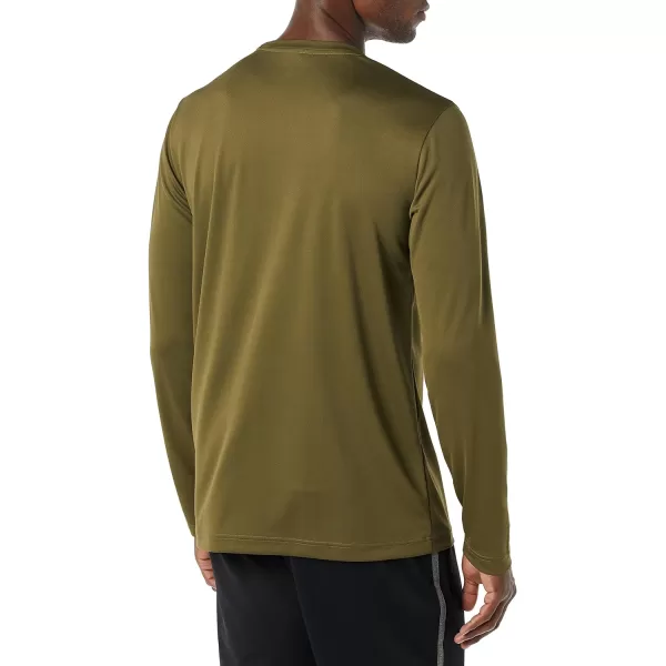 Amazon Essentials Mens Performance Tech LongSleeve TShirtDark Olive