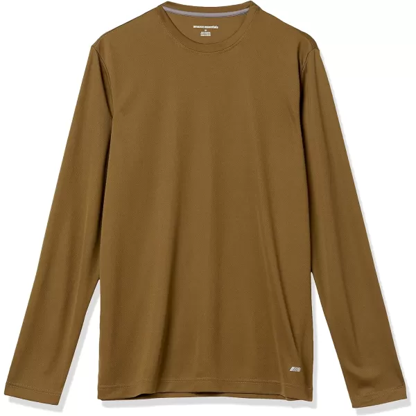 Amazon Essentials Mens Performance Tech LongSleeve TShirtDark Olive