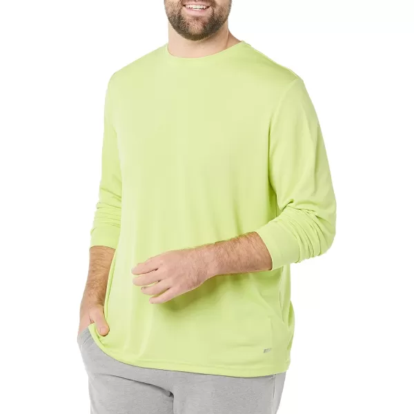 Amazon Essentials Mens Performance Tech LongSleeve TShirtLime Green