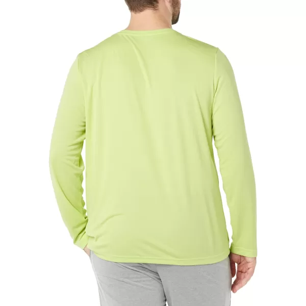 Amazon Essentials Mens Performance Tech LongSleeve TShirtLime Green