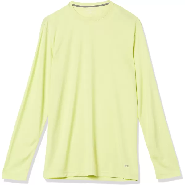 Amazon Essentials Mens Performance Tech LongSleeve TShirtLime Green