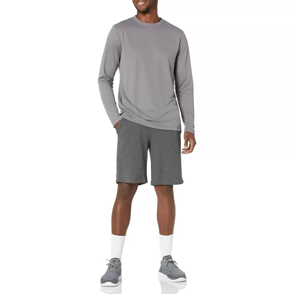 Amazon Essentials Mens Performance Tech LongSleeve TShirtMedium Grey