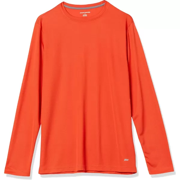 Amazon Essentials Mens Performance Tech LongSleeve TShirtOrange