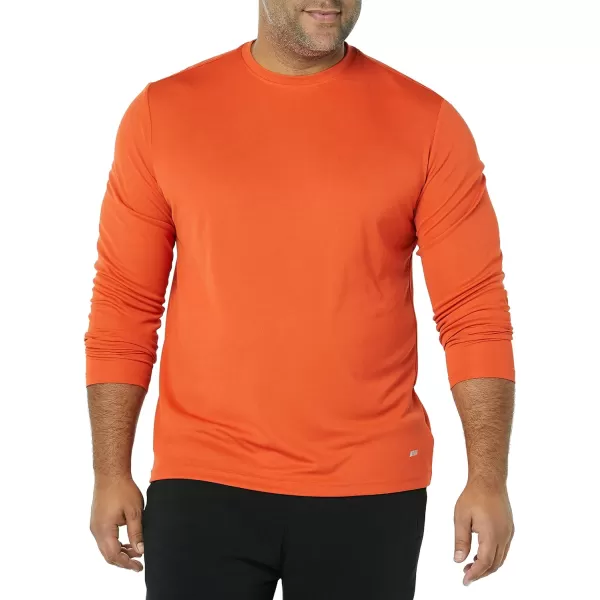 Amazon Essentials Mens Performance Tech LongSleeve TShirtOrange