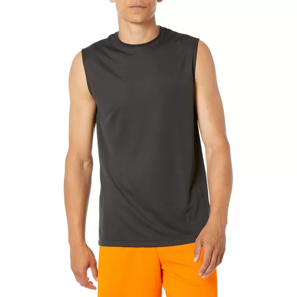 Amazon Essentials Mens Performance Tech Muscle Tank TShirt Pack of 2Black