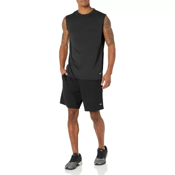 Amazon Essentials Mens Performance Tech Muscle Tank TShirt Pack of 2BlackDark Grey