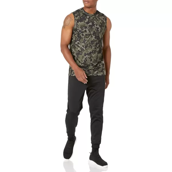 Amazon Essentials Mens Performance Tech Muscle Tank TShirt Pack of 2BlackGeo Camo