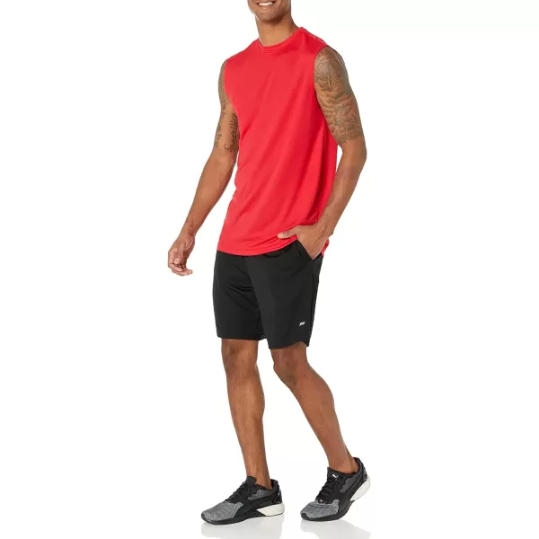 Amazon Essentials Mens Performance Tech Muscle Tank TShirt Pack of 2BlackRed