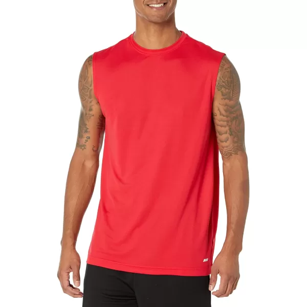 Amazon Essentials Mens Performance Tech Muscle Tank TShirt Pack of 2BlackRed