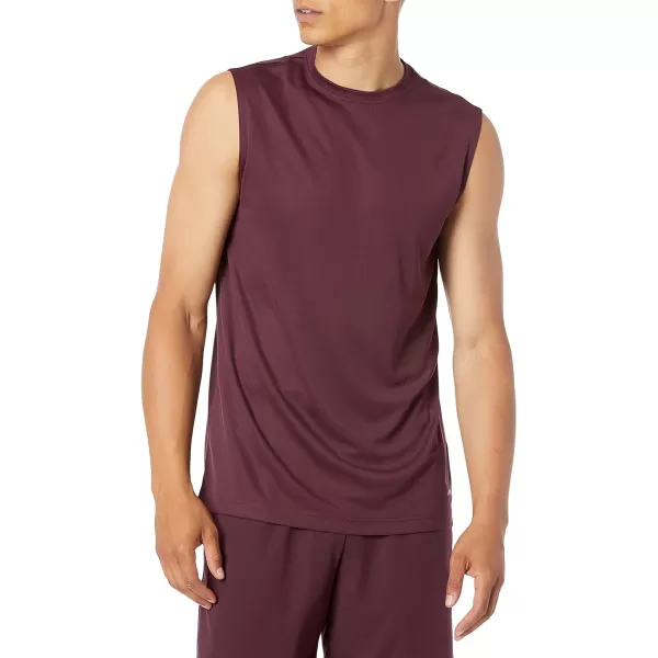 Amazon Essentials Mens Performance Tech Muscle Tank TShirt Pack of 2BurgundyNavy