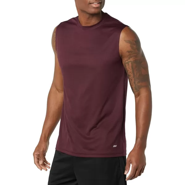 Amazon Essentials Mens Performance Tech Muscle Tank TShirt Pack of 2BurgundyWhite