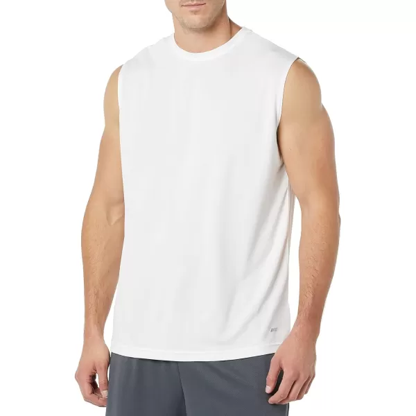 Amazon Essentials Mens Performance Tech Muscle Tank TShirt Pack of 2BurgundyWhite