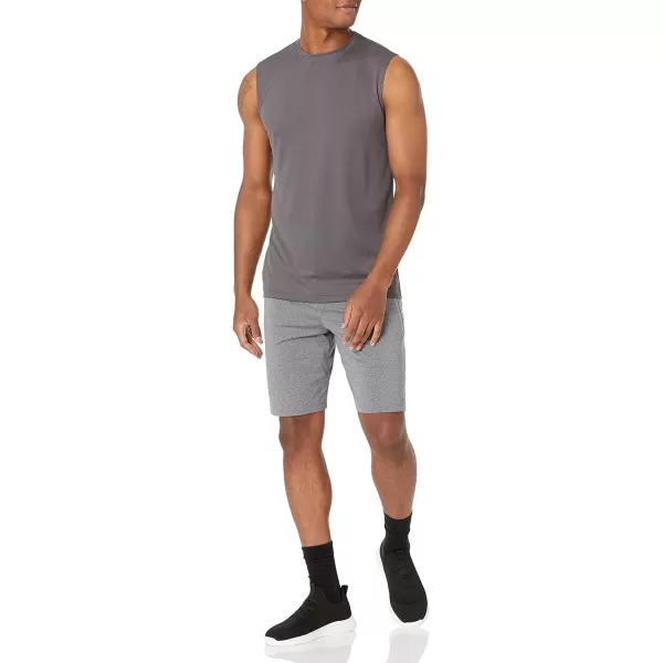 Amazon Essentials Mens Performance Tech Muscle Tank TShirt Pack of 2Dark GreyBlack