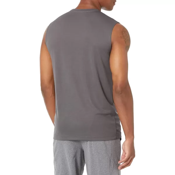 Amazon Essentials Mens Performance Tech Muscle Tank TShirt Pack of 2Dark GreyBlack