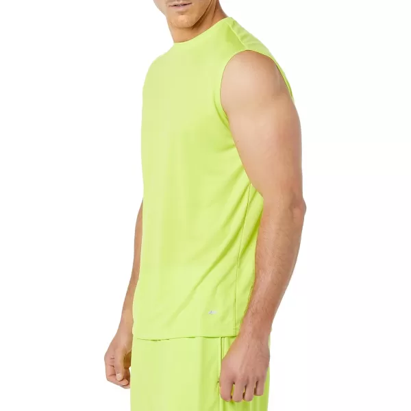 Amazon Essentials Mens Performance Tech Muscle Tank TShirt Pack of 2Lime GreenBlack