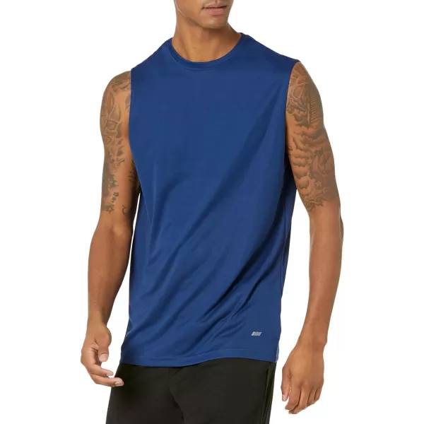 Amazon Essentials Mens Performance Tech Muscle Tank TShirt Pack of 2NavyWhite