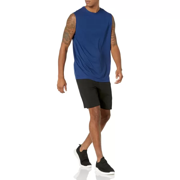 Amazon Essentials Mens Performance Tech Muscle Tank TShirt Pack of 2NavyWhite