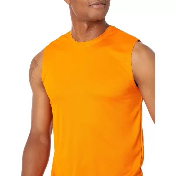 Amazon Essentials Mens Performance Tech Muscle Tank TShirt Pack of 2OrangeNavy