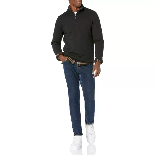 Amazon Essentials Mens QuarterZip French Rib SweaterBlack