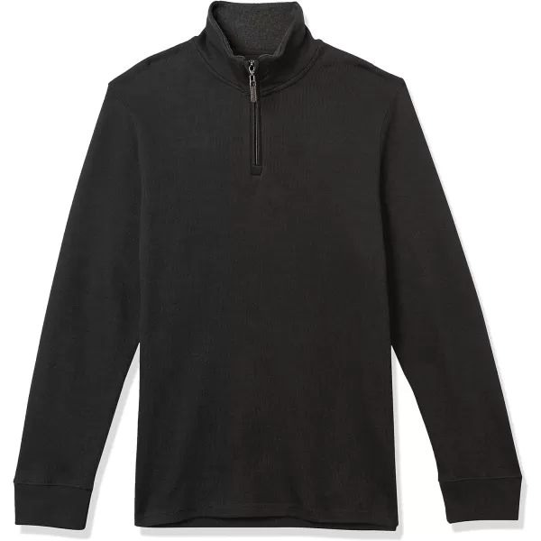 Amazon Essentials Mens QuarterZip French Rib SweaterBlack