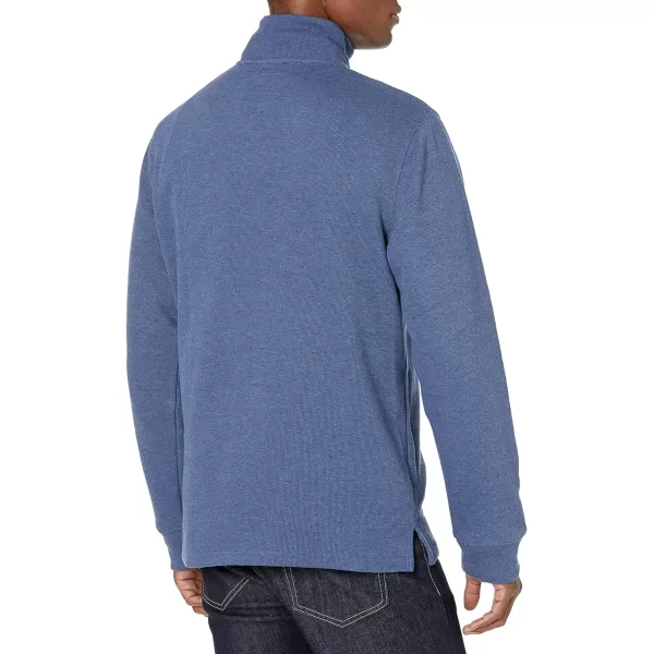 Amazon Essentials Mens QuarterZip French Rib SweaterBlue Heather