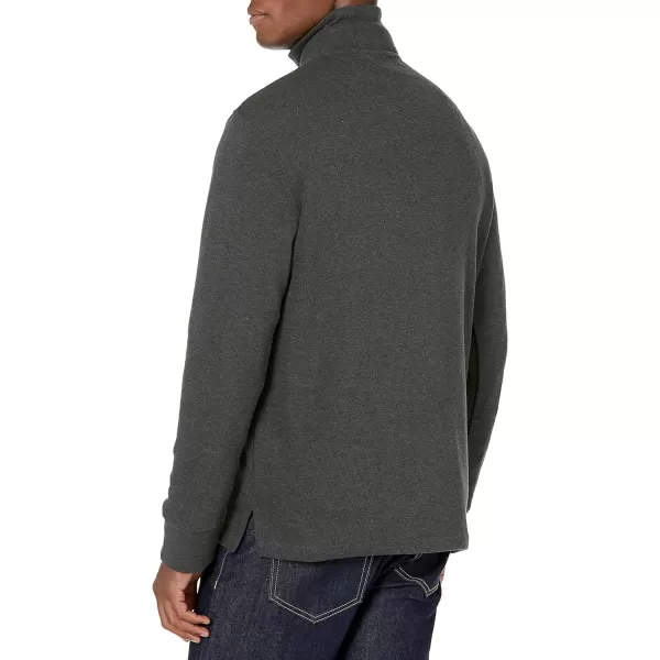 Amazon Essentials Mens QuarterZip French Rib SweaterCharcoal Heather