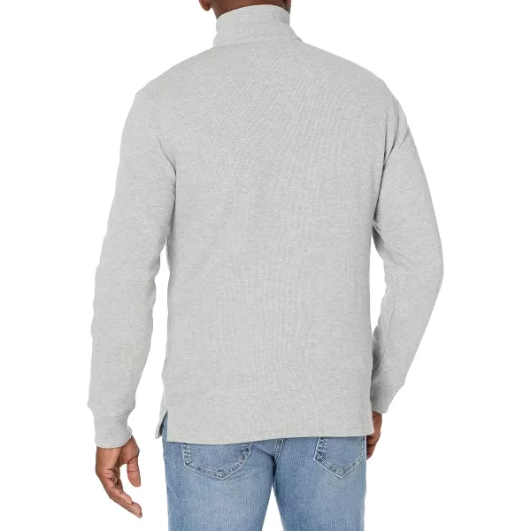 Amazon Essentials Mens QuarterZip French Rib SweaterLight Grey Heather