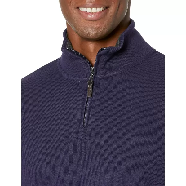 Amazon Essentials Mens QuarterZip French Rib SweaterNavy