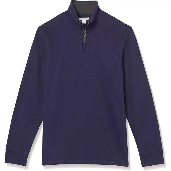 Amazon Essentials Mens QuarterZip French Rib SweaterNavy