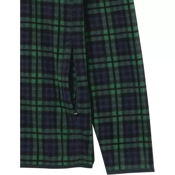 Amazon Essentials Mens QuarterZip Polar Fleece JacketPolyester NavyGreen Plaid