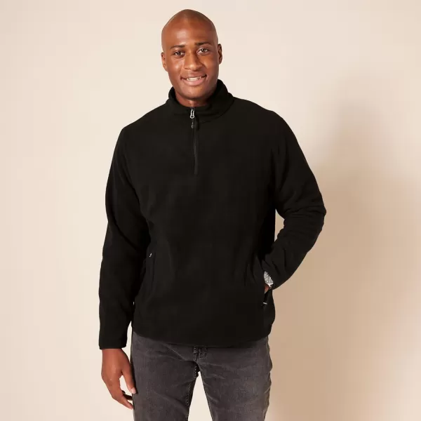 Amazon Essentials Mens QuarterZip Polar Fleece JacketRecycled Polyester Black