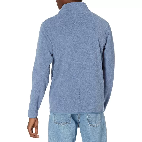 Amazon Essentials Mens QuarterZip Polar Fleece JacketRecycled Polyester Blue Heather