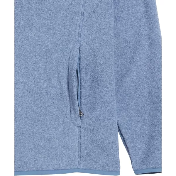 Amazon Essentials Mens QuarterZip Polar Fleece JacketRecycled Polyester Blue Heather