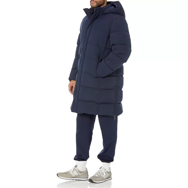Amazon Essentials Mens Recycled Polyester Hooded Long PufferNavy