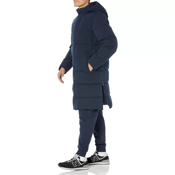 Amazon Essentials Mens Recycled Polyester Hooded Long PufferNavy