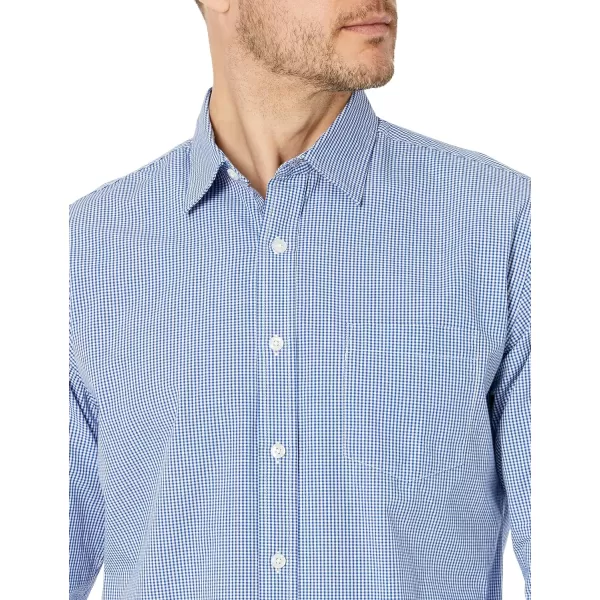 Amazon Essentials Mens RegularFit LongSleeve Casual Poplin ShirtBlue Gingham