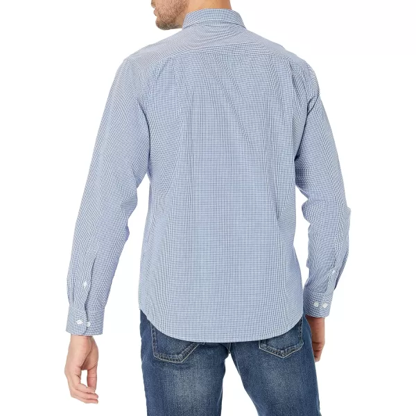 Amazon Essentials Mens RegularFit LongSleeve Casual Poplin ShirtBlue Gingham