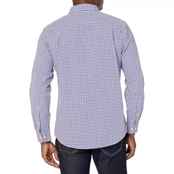 Amazon Essentials Mens RegularFit LongSleeve Casual Poplin ShirtBlue Purple Gingham