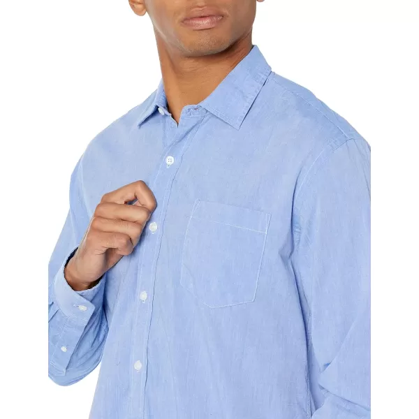 Amazon Essentials Mens RegularFit LongSleeve Casual Poplin ShirtFrench Blue