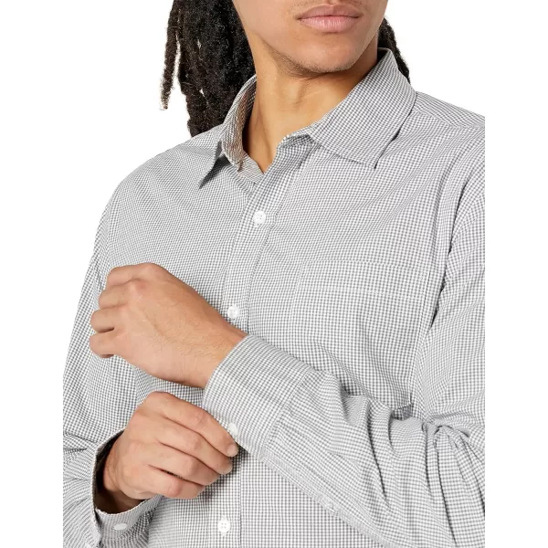 Amazon Essentials Mens RegularFit LongSleeve Casual Poplin ShirtGrey Gingham