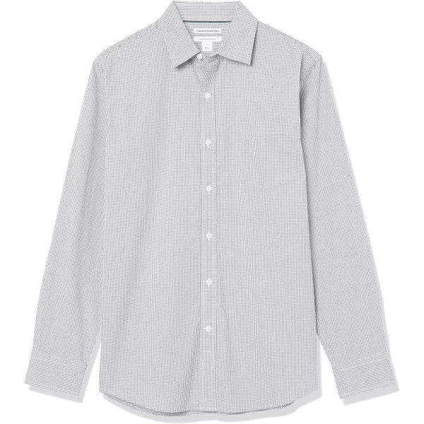 Amazon Essentials Mens RegularFit LongSleeve Casual Poplin ShirtGrey Gingham