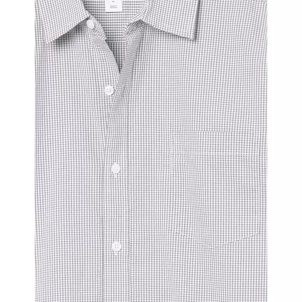 Amazon Essentials Mens RegularFit LongSleeve Casual Poplin ShirtGrey Gingham